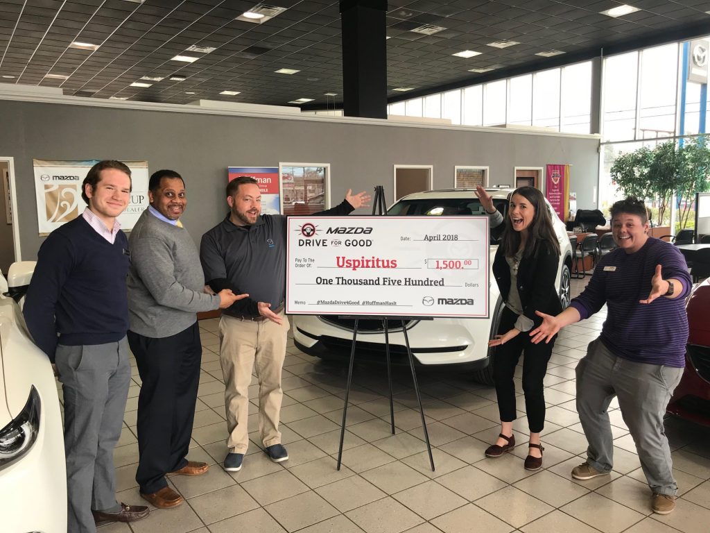Neil Huffman Mazda was excited to donate $1,500 to Uspiritus