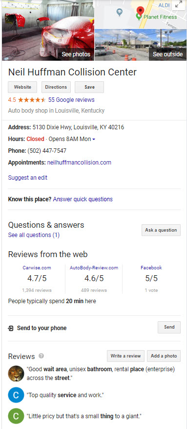 Google My Business Profile For Auto Repair Shop